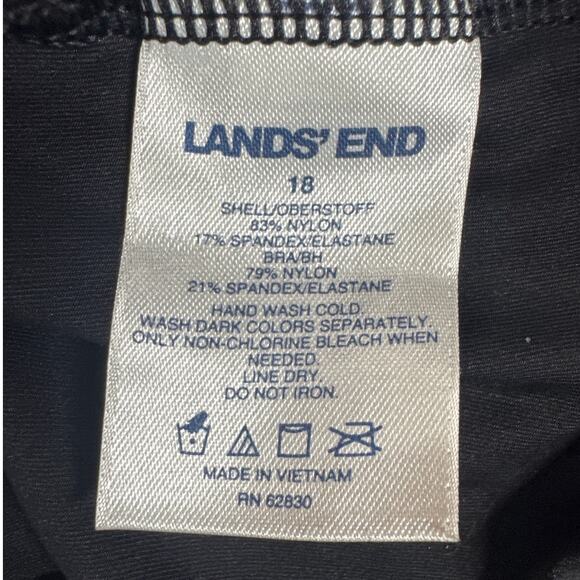 Lands' End Swimwear Black Built In Bra Tankini Top Women 18 - Picture 7 of 8